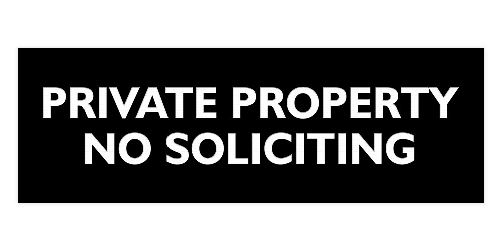 Basic Private Property No Soliciting Sign
