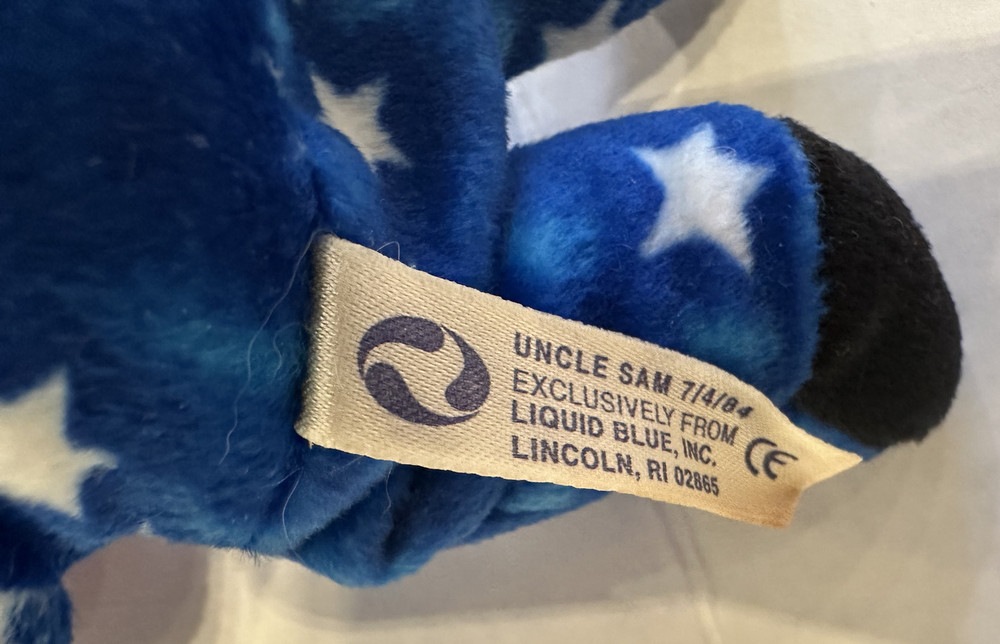 Grateful Dead Bean Bear Uncle Sam Garcia Liquid Blue Plush Vintage