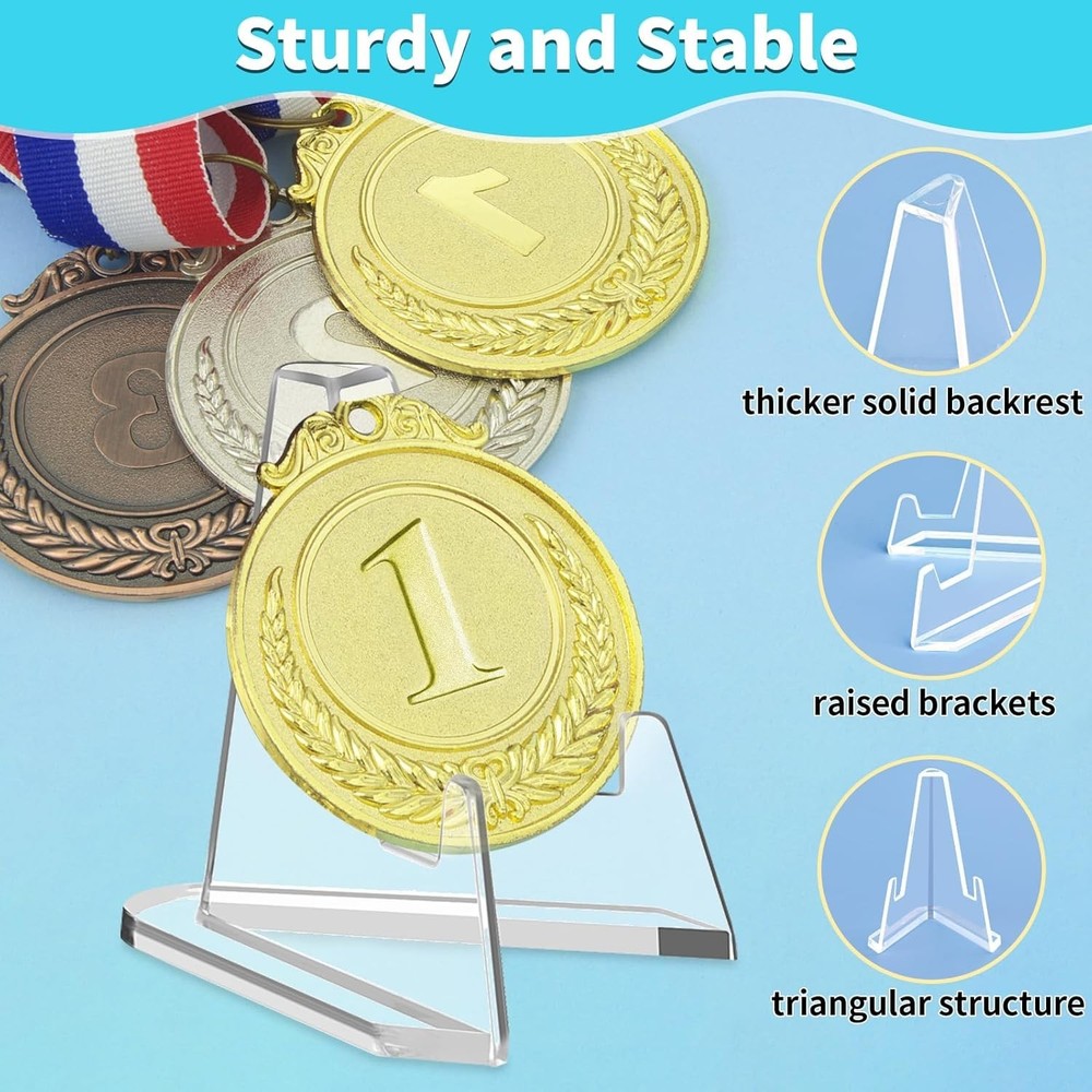 Mini Triangular Acrylic Easel Stands for Cards & Collectibles - 20 Pack