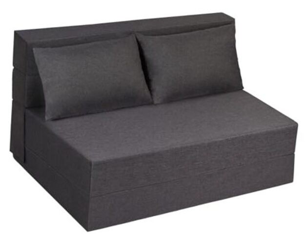 Folding Sofa Bed, Foldable Bed Sleeper Chair with Pillow, Standard Dark Grey
