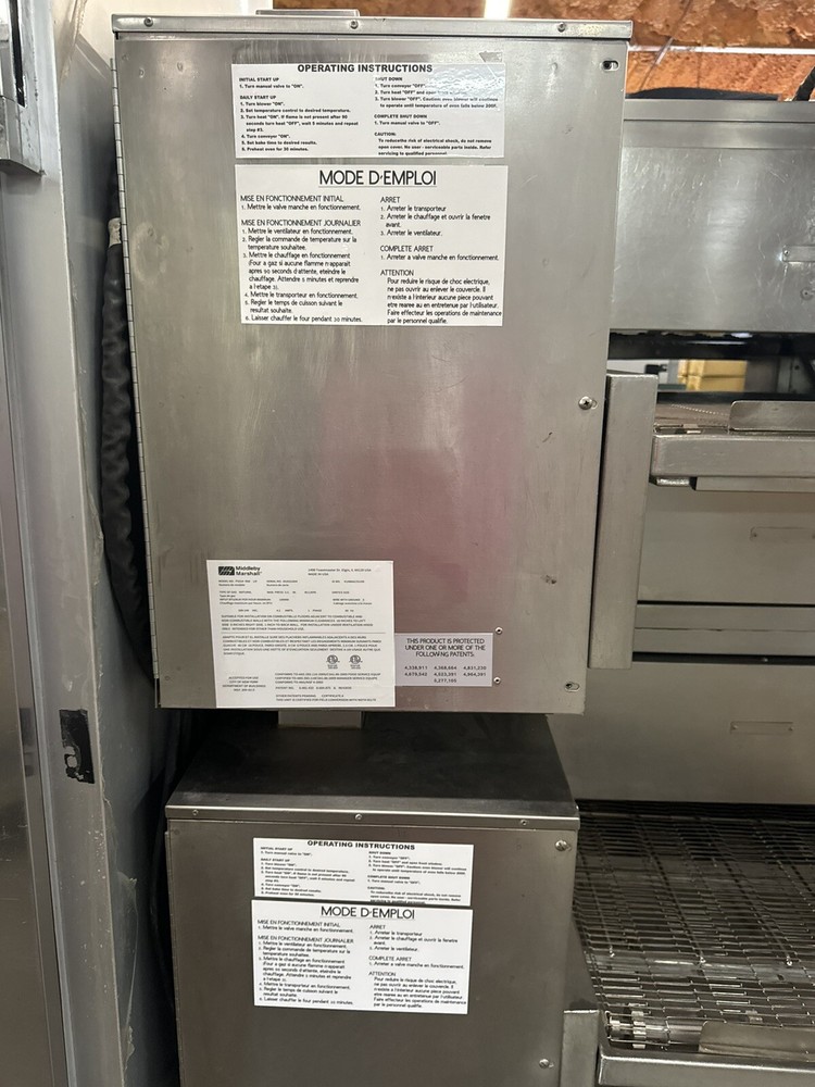 Middleby Marshall PS224 Double Stack Gas 24” Conveyor Pizza Oven- Tested Working