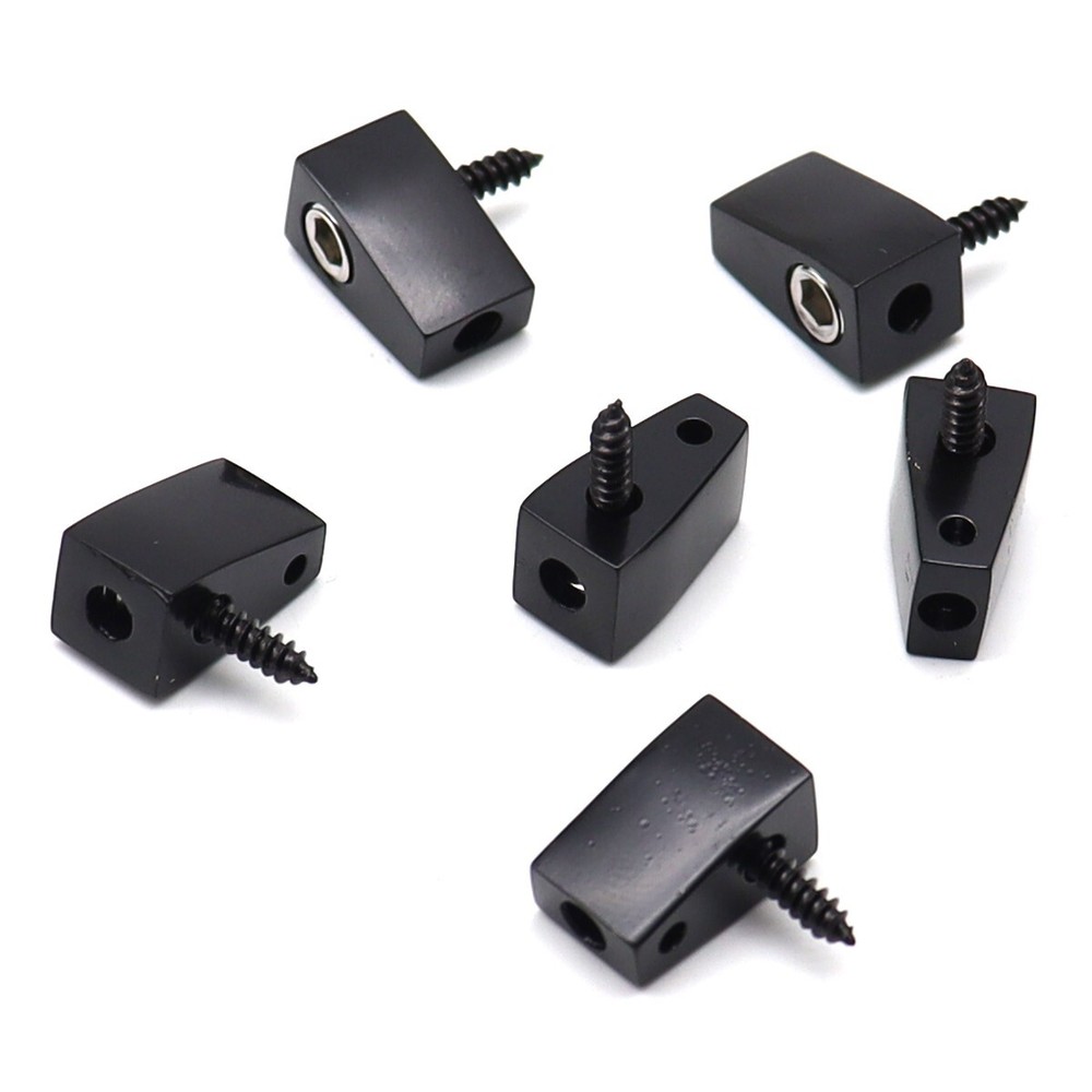 6 String Single String Bass Bridge Headless Individual Bridges and Nuts Black