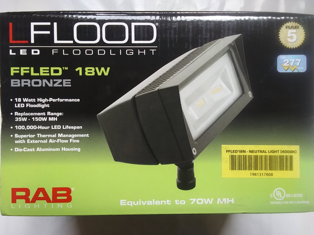 RAB FFLED 18W LED Floodlight Bronze Neutral 4000K