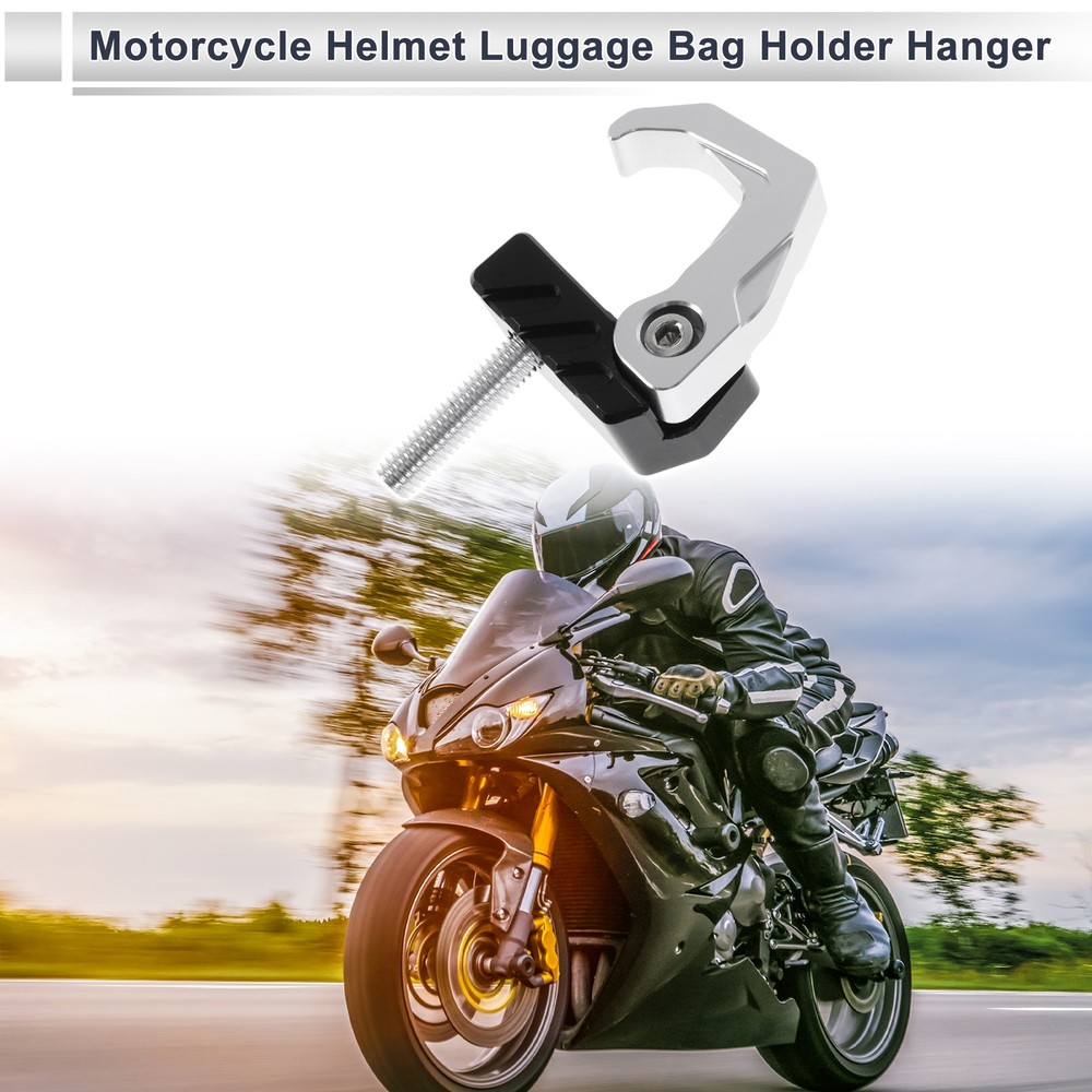 Motorcycle storage hook 42mm silver/black