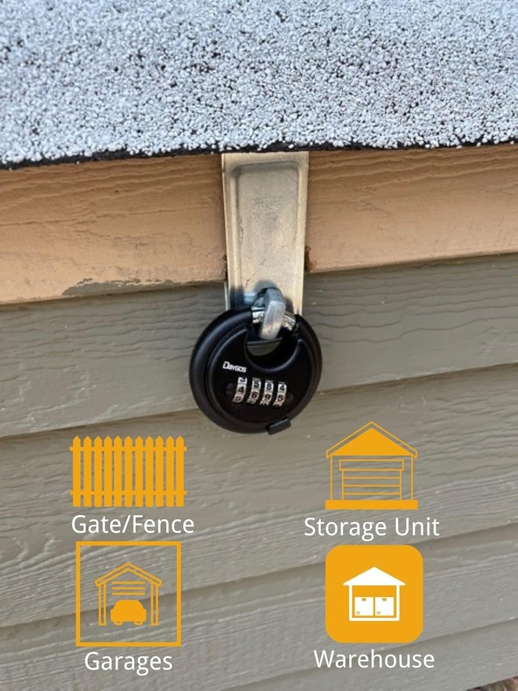 "Combination Disc Padlocks for Outdoor - Heavy Duty 4 Digit Code Lock, Combo Dis