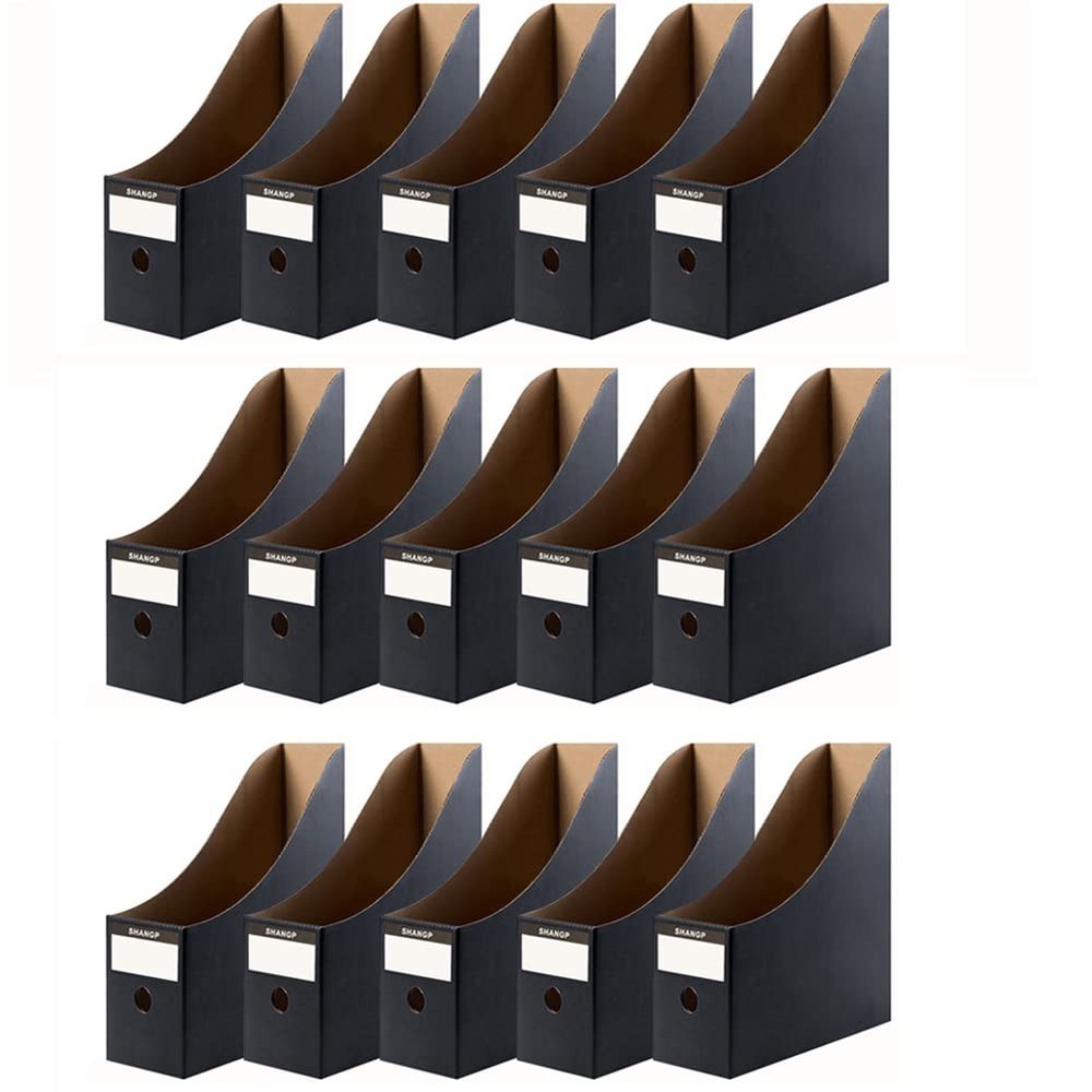 Fiyerna Foldable Desk File Holder Organizer Sturdy Cardboard Matte Black