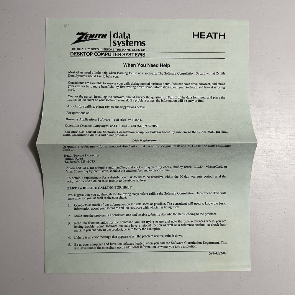 Zenith Data Systems Heath Computer Microsoft PASCAL Compiler MS-DOS Software