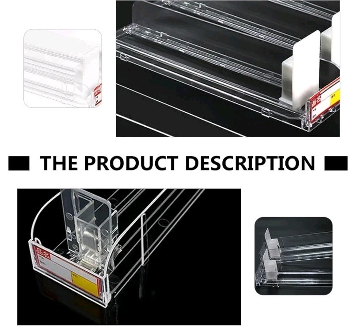 Spring Loaded Cigarette Shelf Pusher, 4PCS Store Display Holder Acrylic