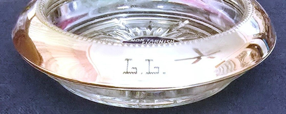 Vintage Glass Silver Coaster "LL"