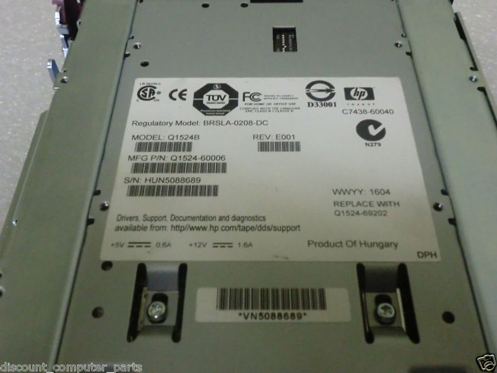 HP Q1524B 72GB StorageWorks DAT72 Array Module Q1524-60006 C7438-60040