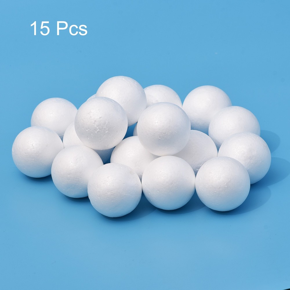 15 Pcs 3" White Polystyrene Foam Balls Smooth Round Solid Ball