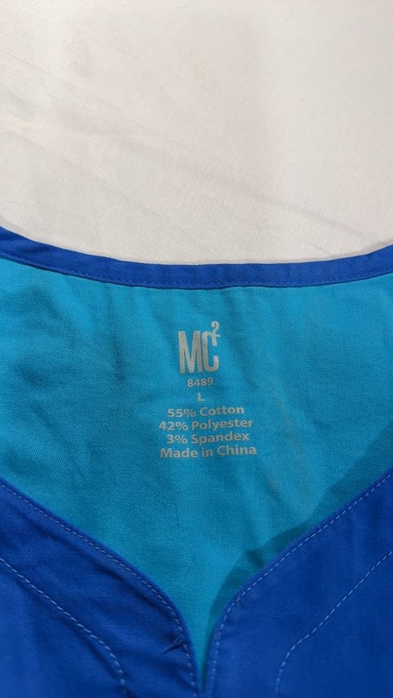 MC2 Blue Scrub Top with Pockets