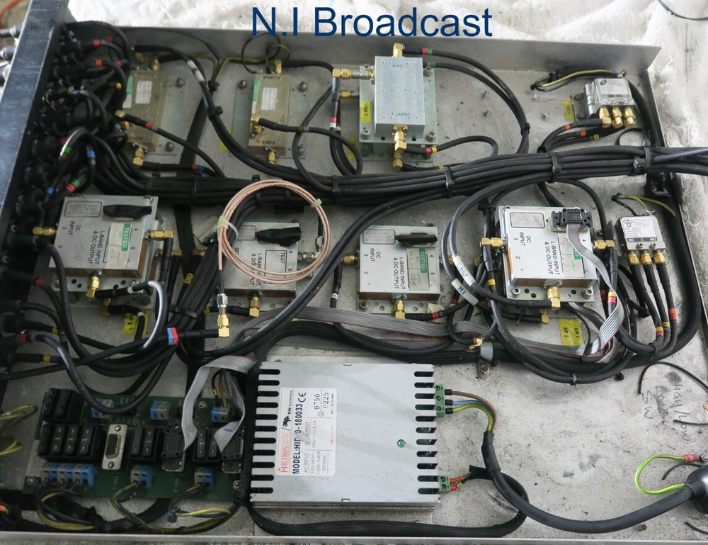 Sat truck DSNG / RF interface panel with l band units etc