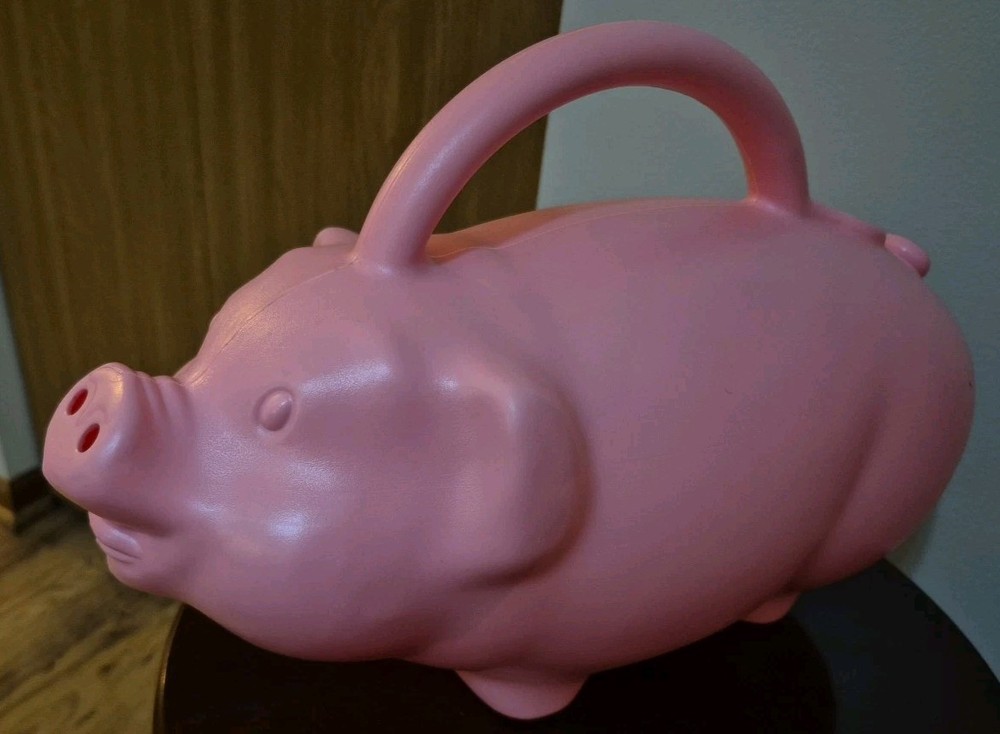 Babs Pink Plastic Pig Watering Can Garden Tool