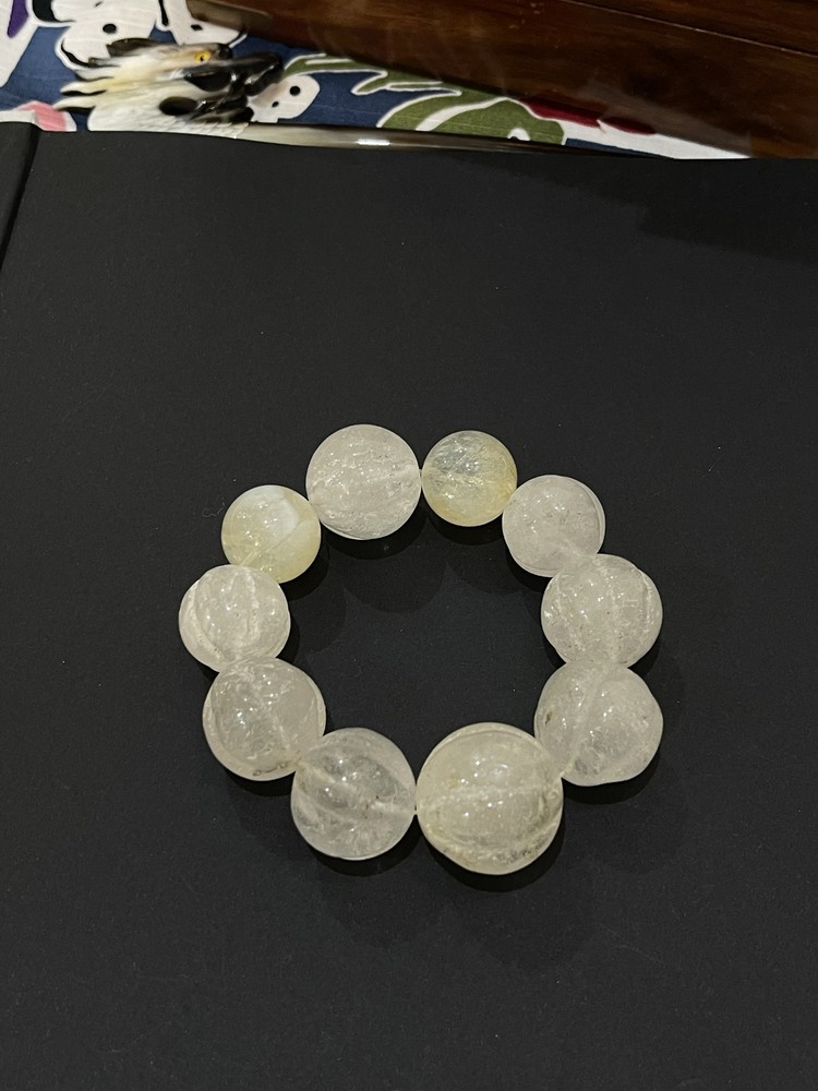 Natural Clear Quartz Bracelet with Oversized Beads