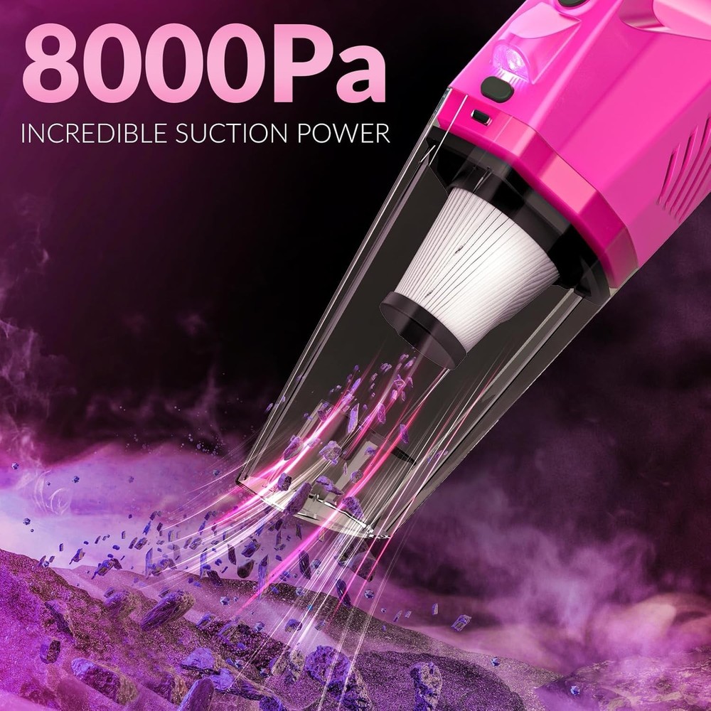 ThinkLearn Car Cleaning Kit, High-Powered Handheld Vacuum Interior Detailing Set