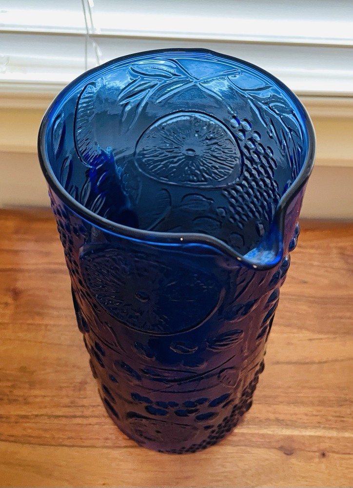 Stunning Cobalt Blue Fruit Pitcher