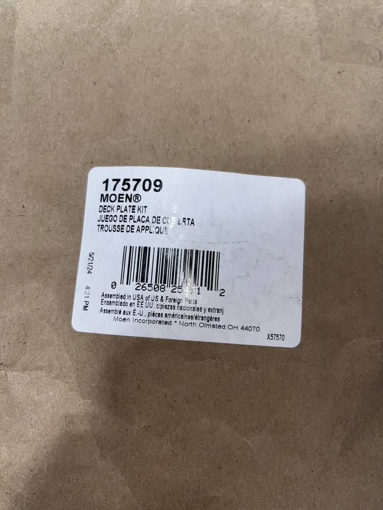 Moen 175709 Deck Plate Extension Kit - NEW