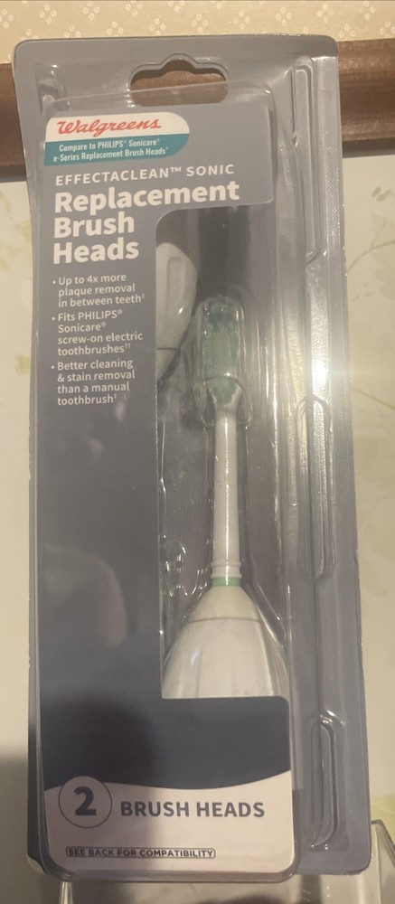 Walgreens Effectaclean Sonic Replacement Brush Heads, 2 pack Philips Sonicare