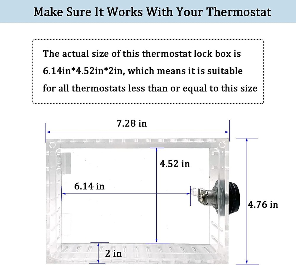 Universal Large Thermostat Guard W/Combination Lock Box W/Changeable Combination