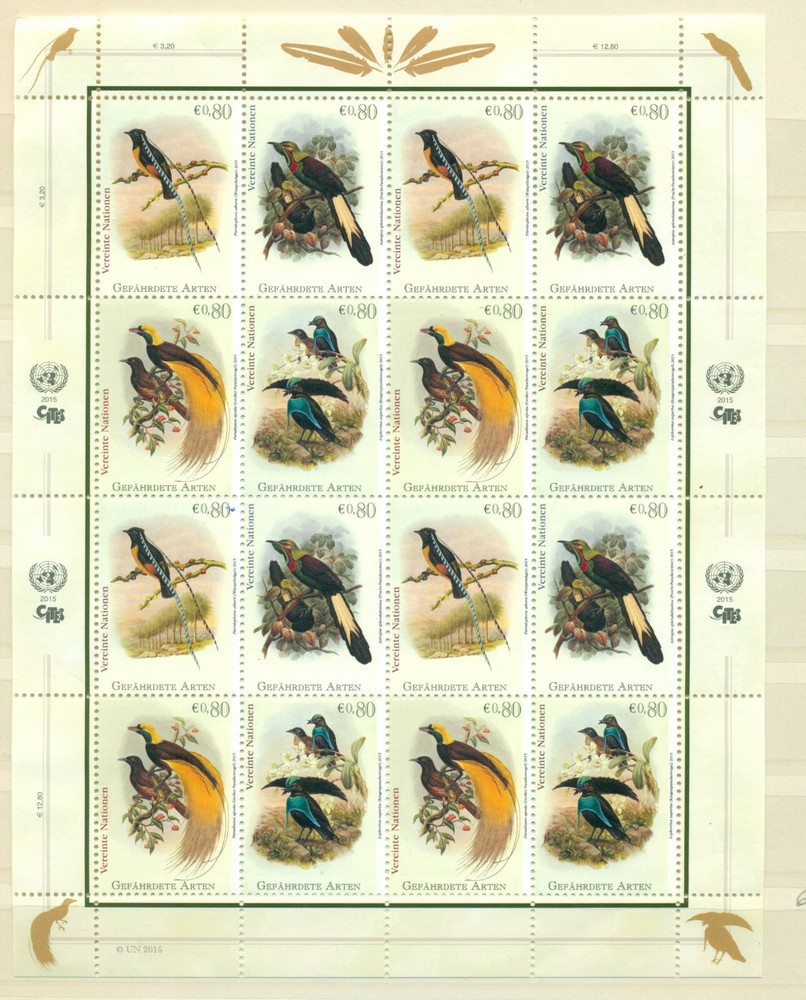 Mint Sheets from UN Vienna Office - Scott# 561-64 - SCV$ 32.00