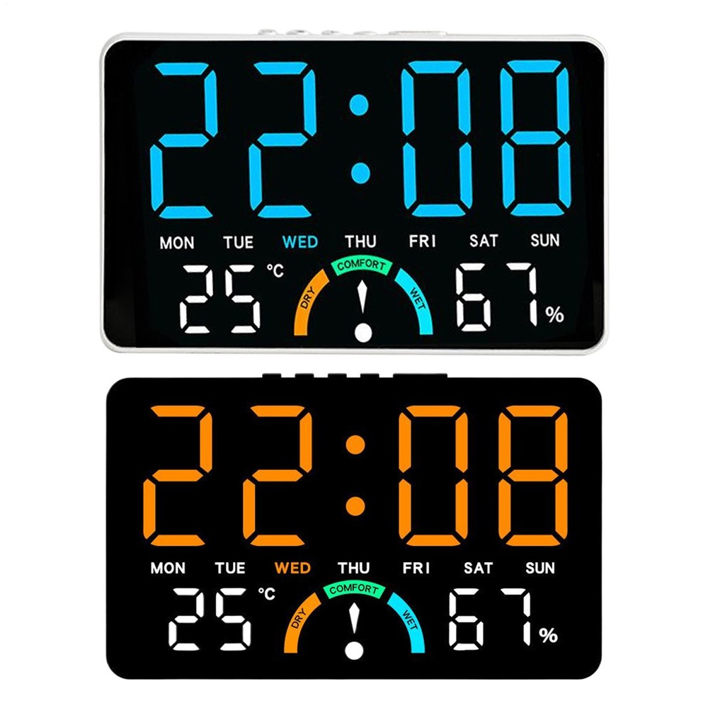 Digital Alarm Clock with Temperature and Humidity Display for Kitchen Table