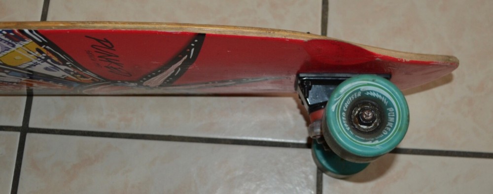 Punked skateboard with speed cruiser wheels