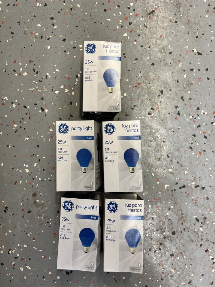 GE Lighting Party Light 49724 25-Watt Blue A19 Light Bulb