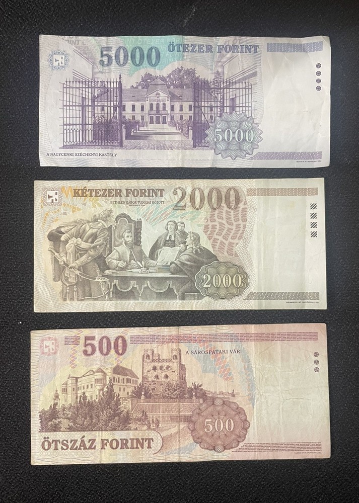 HUNGARY 500-2000-5000 forint BANKNOTE 1998-1999