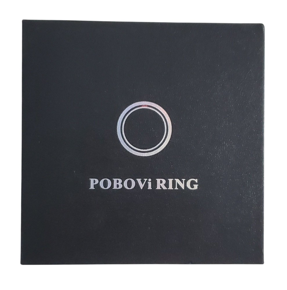 POBOVi Smart Ring With Wireless Charging Case, Size 7, Black -C3 (Open box)