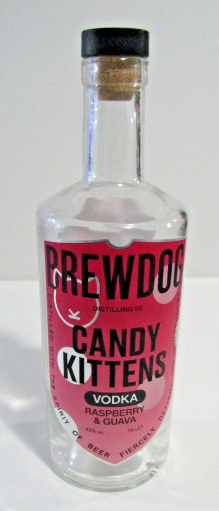 BREWDOG CANDY KITTENS VODKA RASPBERRY GUAVA EMPTY BOTTLE 70cl UPCYCLE PROP CRAFT