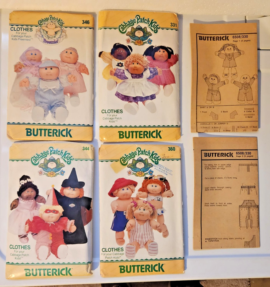 Vintage Butterick Cabbage Patch Kids Clothes Patterns Lot + Others