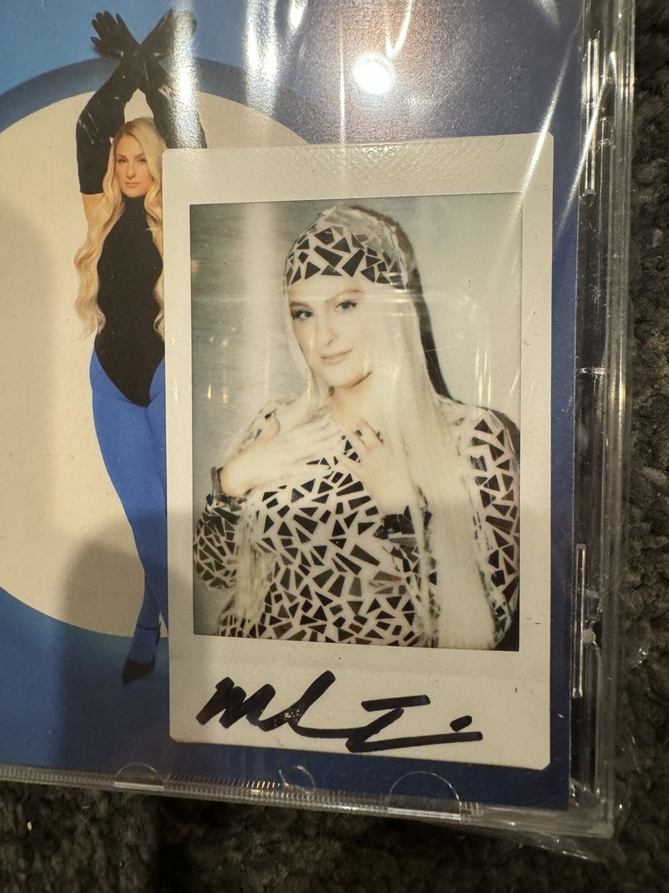 signed polaroid + timeless cd - autographed by meghan trainor