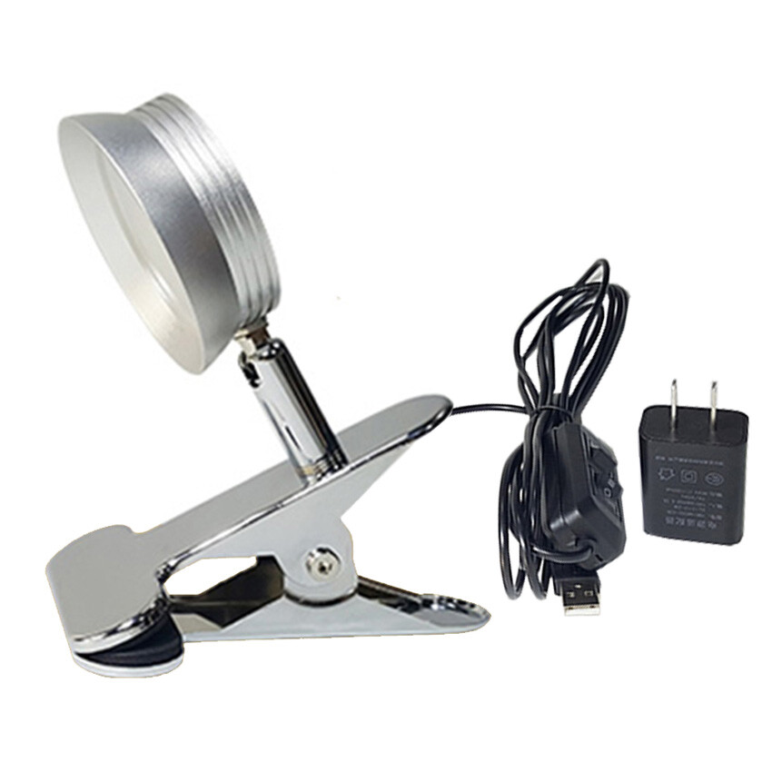 Dimming 5W LED Table Clamp Clip Light Brightness Changeable Lamp Switch Plug USB