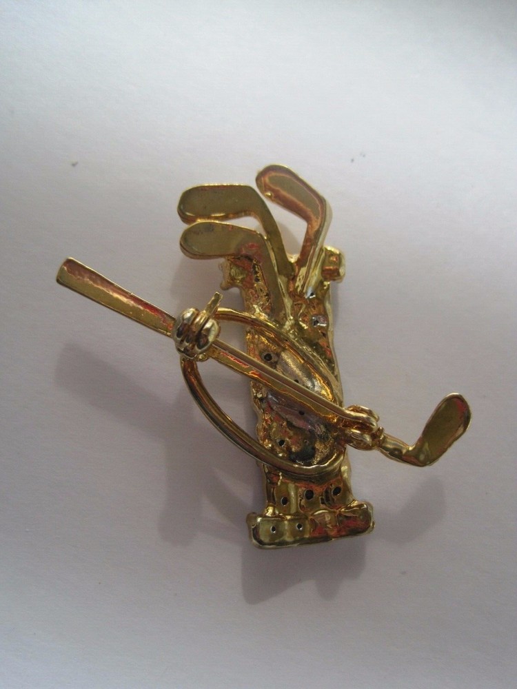Rhinestone Golf Bag Pin 1.5"