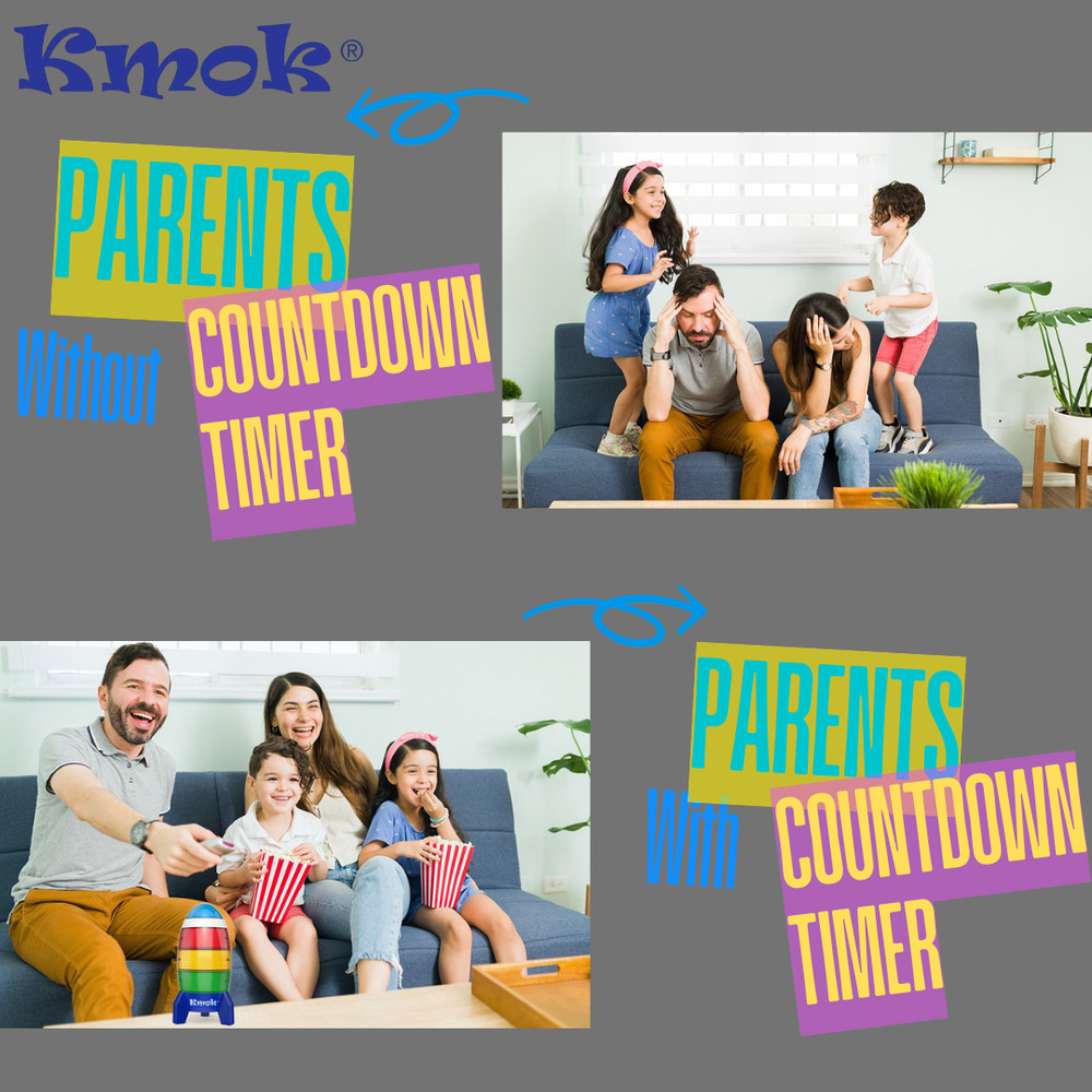 Rocket Countdown Timer for Kids – 24H Visual Alarm with Lights & Memory