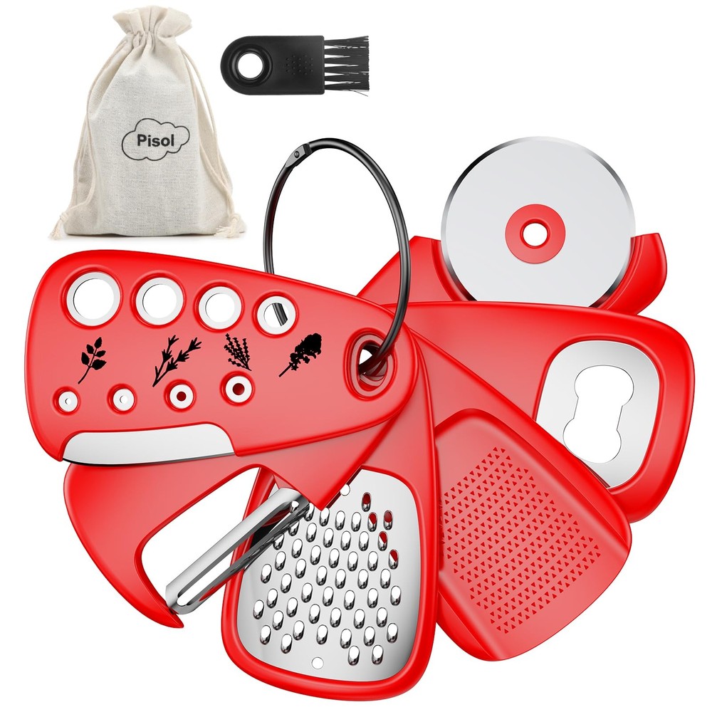 Kitchen Unique Gadgets Set 6 Pieces, Space Saving, Cheese Grater, Bottle Open...
