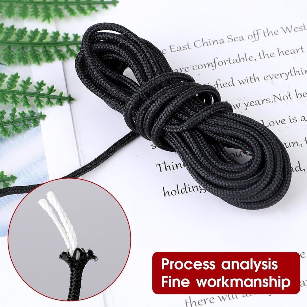 Archery D Loop String 2 Pieces for Compound Bow Black Bowstring Rope 10 Feet