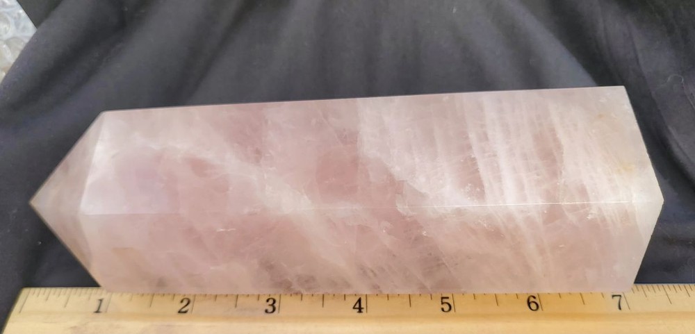 Rose Quartz Point Tower 7" Large