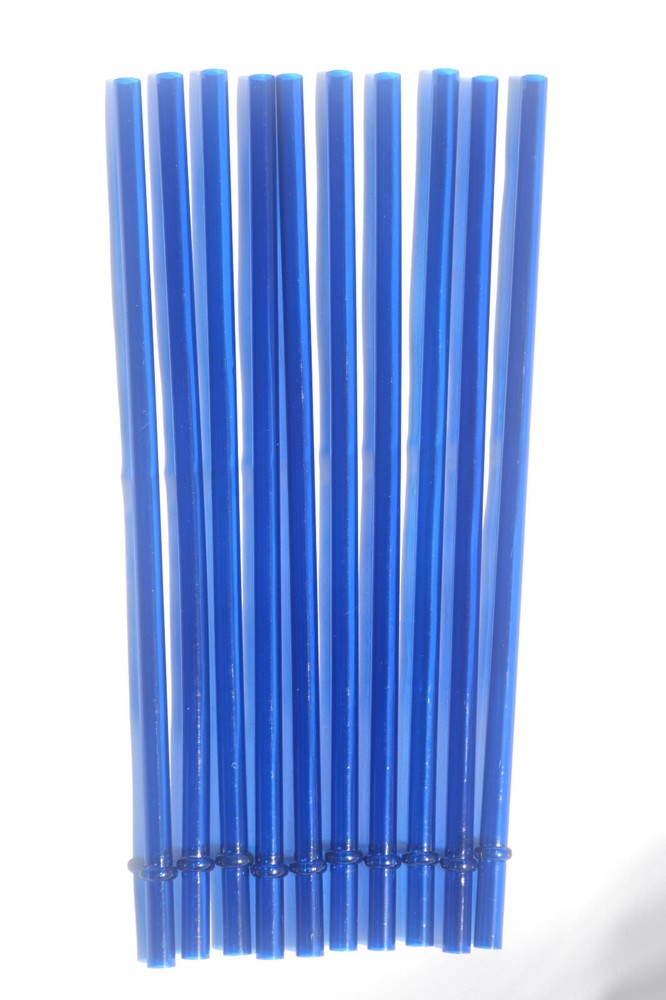 10 Dk Blue Solid 9" Reusable Straws Replacement Straws + Brush BPA Free Dishwash