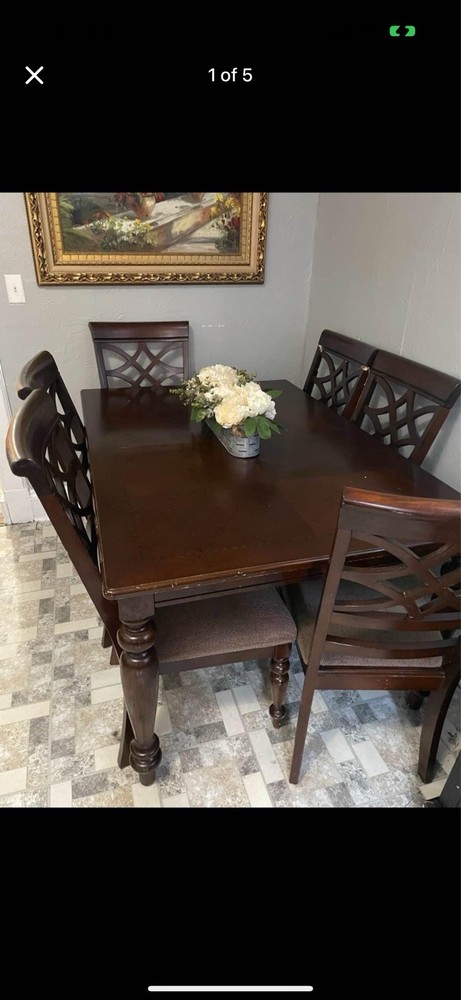 7-Piece Dining Table Set with Chairs for 6