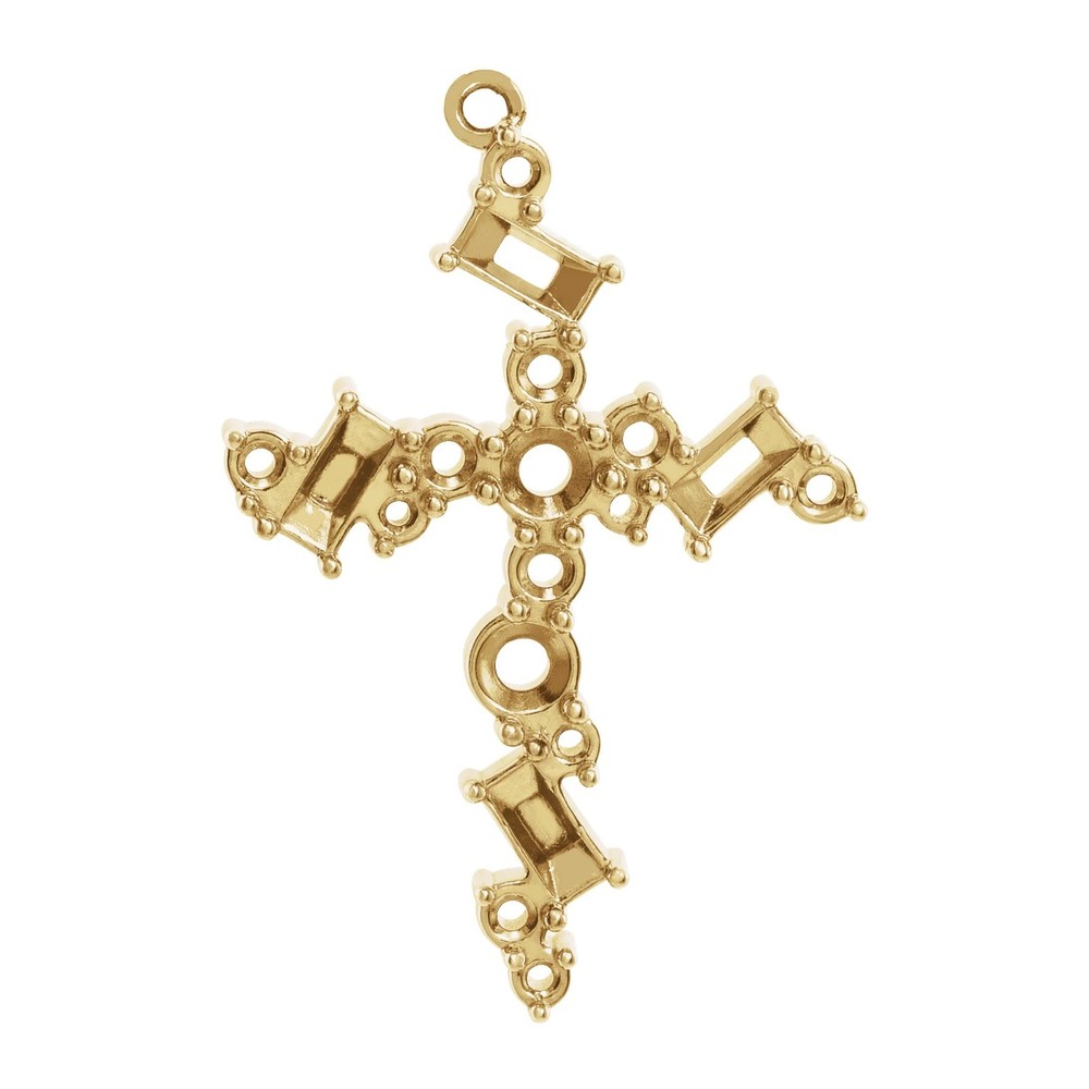14K 18K Gold, Platinum & Silver Accented Cross Dangle