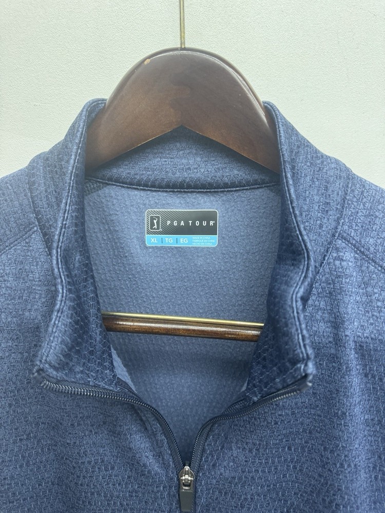 PGA tour full zip vest pullover blue Faint scale pattern Size XL
