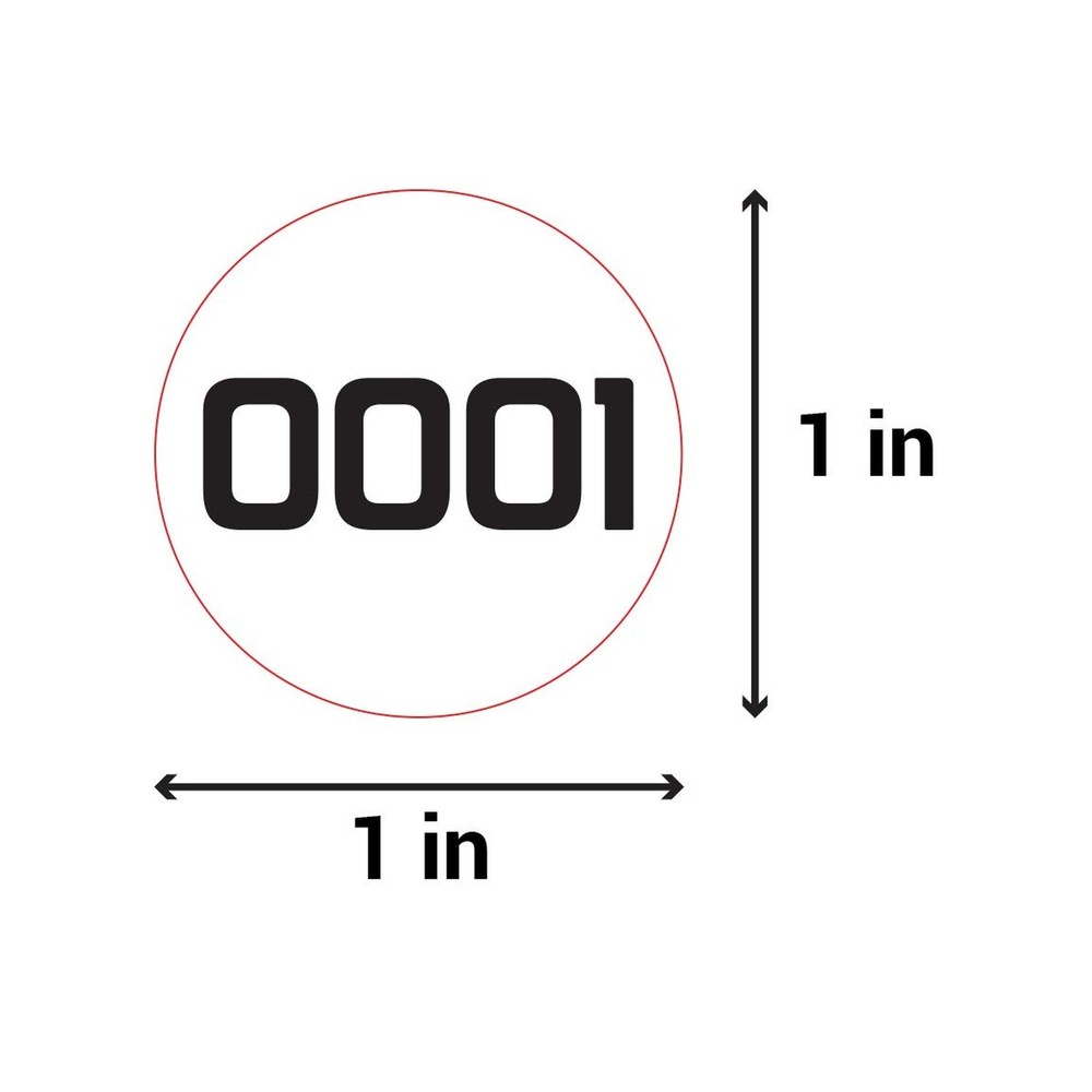 5 Rolls - Consecutive Number 0001 to 5000 Label Bundle for Inventory Counting...
