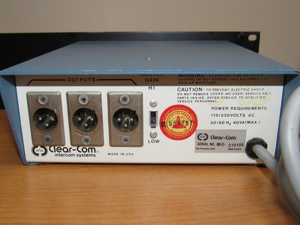 Clear-Com Intercom Systems PS-10K Rack Mounted Power Supply - UNTESTED