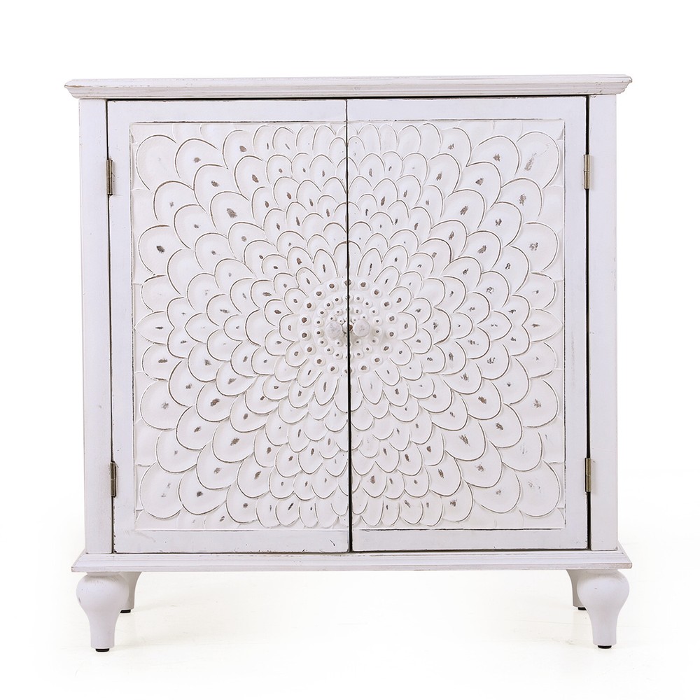 Accent Cabinet Storage Sideboard Entryway Buffet Cupboard with Doors White