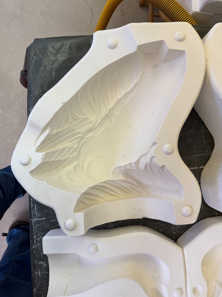 VINTAGE CASTER CERAMIC MOLD #104 A & B LARGE GOOSE