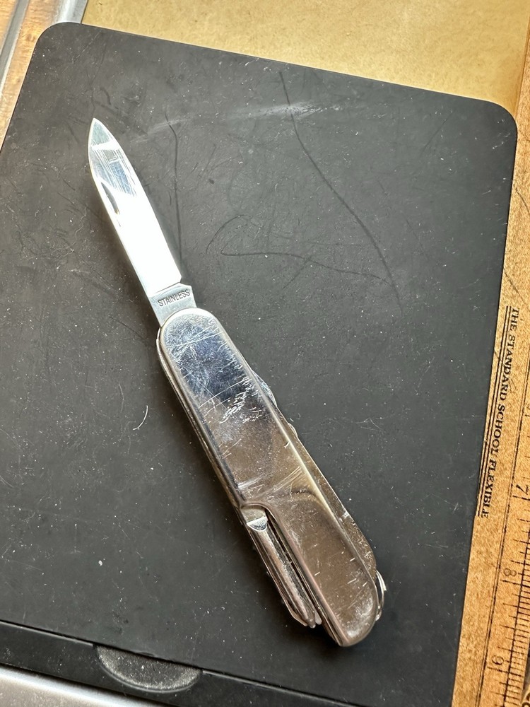 Vintage Stainless 10 Part Multi-Tool Folding Pocket Knife