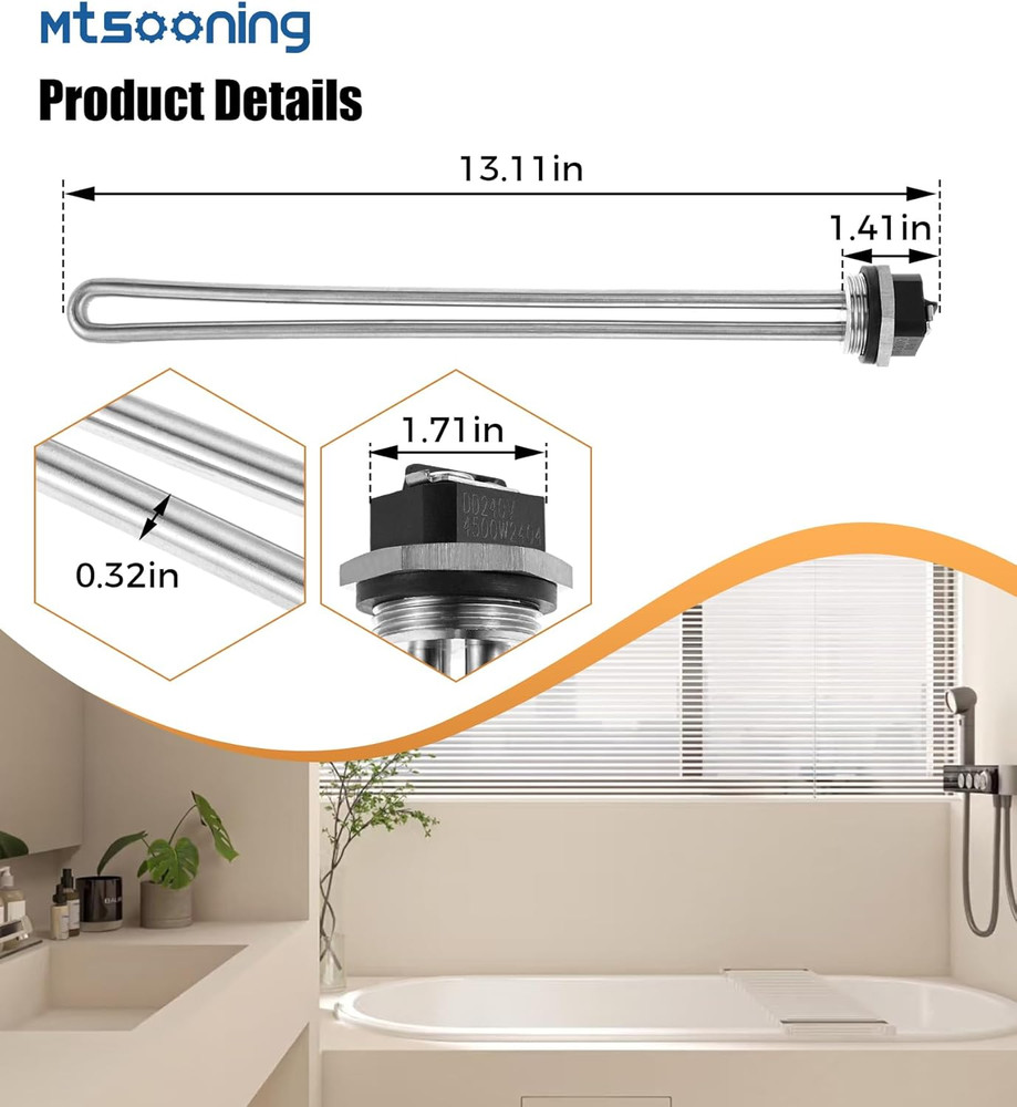 100108283 Water Heater Element Replacement for AO Smith Electric Water Heaters,