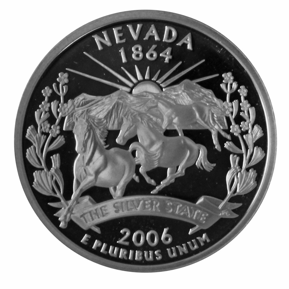 2006 S State Quarter Nevada Proof Single Gem Deep Cameo CN-Clad Coin